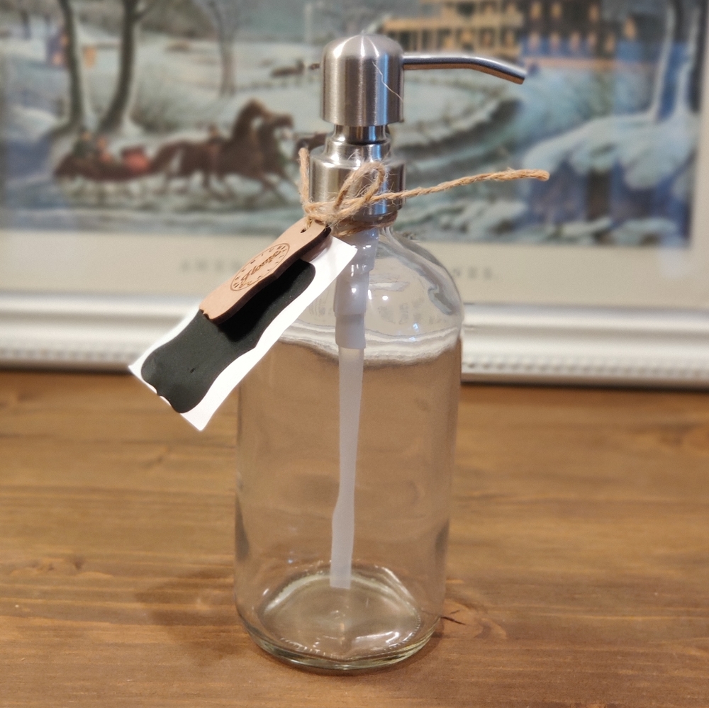 Vintage Style Round Glass Soap Pump